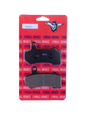 Lyndall Racing Brakes brake pad for FR Z+ racing cars, showing the black friction surface and metal backing plate.