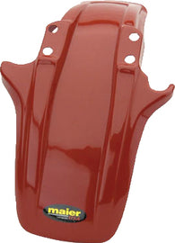 Red Maier front fender for ATC250R '85-86 motorcycle, made of durable plastic, designed for off-road ATV riding.