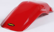 Load image into Gallery viewer, Red Maier rear fender for vintage motorcycle, part number 65-2302R, curved metal design for rear wheel coverage.