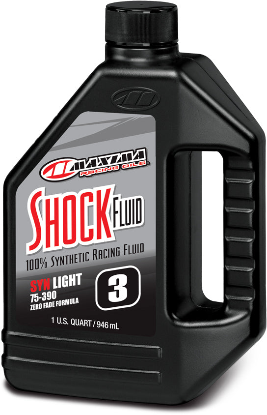 Maxima Shock Fluid 3W, 1 quart, automotive chemical for shock absorber performance and suspension maintenance.