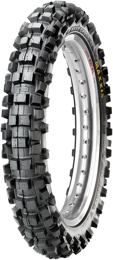 Maxxis Maxxcross It M7305 rear tire with 80/100-12 size, bias tire for off-road riding, black rubber tire with tread pattern