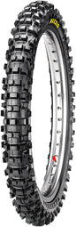 Maxxis Mc Desert It front tire 80/100-21 bias Tt 870-8030 with rugged tread for off-road motorcycle riding.