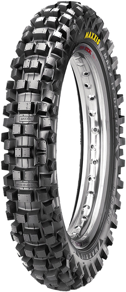 Maxxis Mc Desert It Rear tire, 120/90-19 bias Tt 870-8038, off-road motorcycle tire with rugged tread pattern.