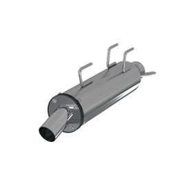 MBRP Exhaust single slip-on system with a 4-inch chrome performance muffler, designed for enhanced motorcycle exhaust performance.