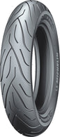 Michelin Tire Commander II front motorcycle tire 140/80B17 bias ply with tubeless and tube options, showing tread pattern and sidewall markings.