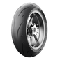 Michelin Power GP2 rear motorcycle tire 180/55ZR17 radial tire with 73W load and speed rating, shown on a tire display.