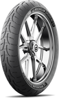 Michelin Road W GT front tire 130/70R18 63H radial tubeless tire with tread pattern for motorcycle riding.