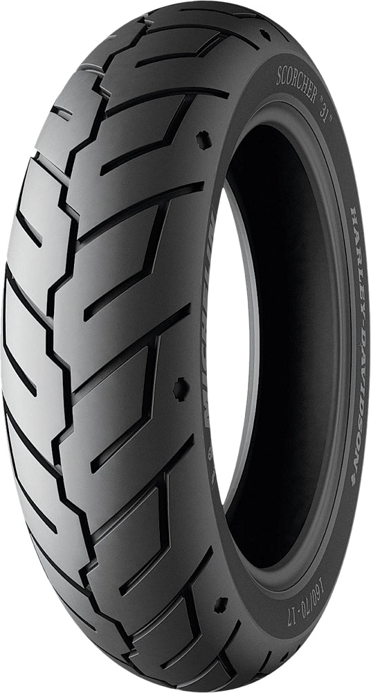 Michelin Tire Scorcher 31 Rear 160/70B17 motorcycle tire with bias ply construction and tubeless/tube type design.