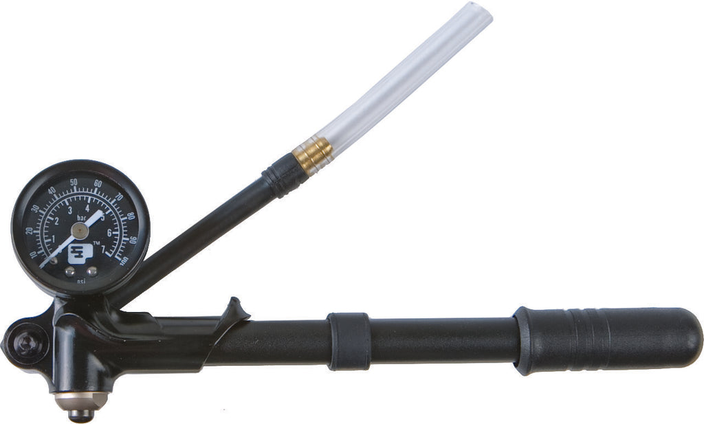 Mikuni carburetor leak detector tool with 60psi pressure gauge, used for testing Mikuni carburetors for leaks.