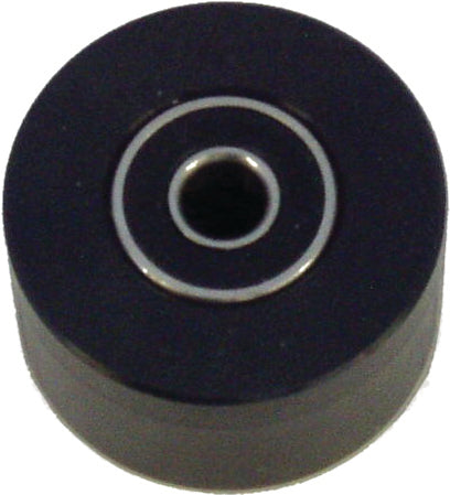 Black ModQuad Chain Roller with Bearing for drive systems, model 28-42403, showing the roller's detailed design and bearing components.