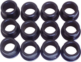 ModQuad 12-piece Delrin A-arm bushing kit for suspension, showing black bushings installed on ATV suspension components.