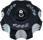 ModQuad Billet Gas Cap with black logo, durable metal construction, designed for motorcycle or ATV fuel tanks.