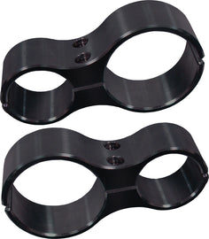 Black ModQuad Shock Clamps 28-40091 shown, designed for secure mounting of shock absorbers on all-terrain vehicles.