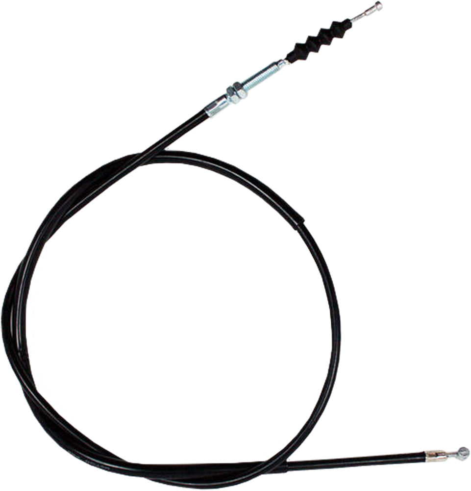 Motion Pro black vinyl clutch cable for motorcycles, showing the durable control line with metal fittings.
