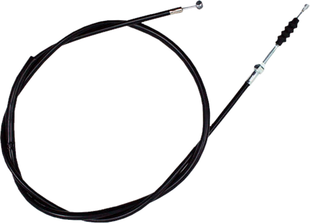 Motion Pro black vinyl clutch cable for motorcycles, showing the flexible, durable cable with metal ends for smooth clutch operation.
