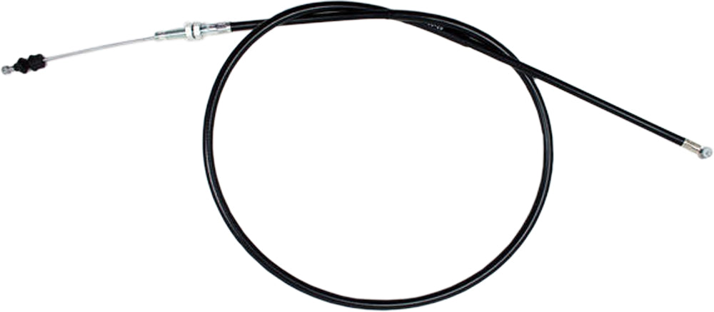 Motion Pro black vinyl clutch cable for motorcycle, showing the sturdy cable with protective black vinyl coating.