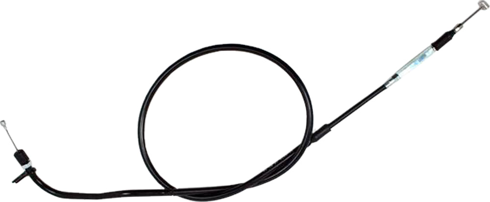 Black vinyl clutch cable by Motion Pro, model 70-2579, designed for motorcycle hydraulic control systems, with visible protective coating.