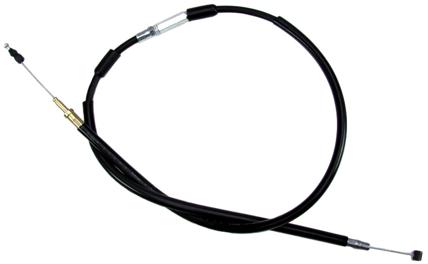 Motion Pro Black Vinyl Clutch Terminator LW cable for hydraulic control lines, visible with black vinyl coating and metal fittings.