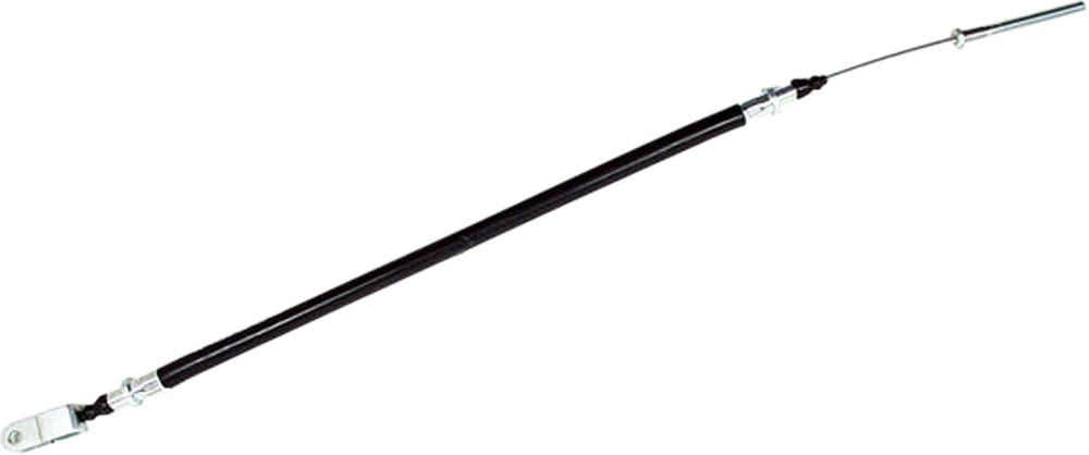 Motion Pro black vinyl foot brake cable 70-5053 for motorcycle, showing the flexible control line with metal fittings.