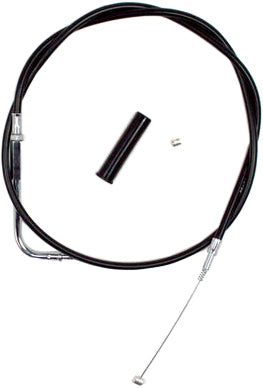 Motion Pro black vinyl idle cable 70-6303 for motorcycle control lines, with a close-up view of the cable and fittings.