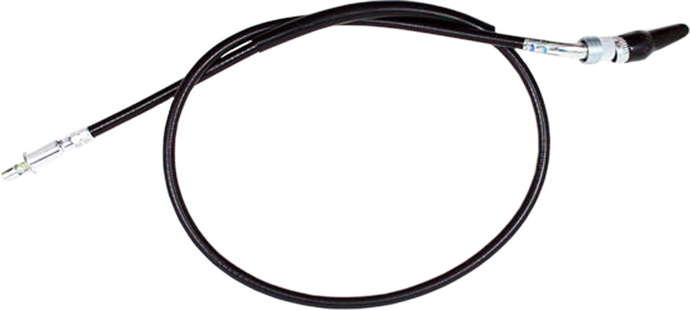Motion Pro black vinyl Speedo cable 70-4006 for motorcycle speedometer, showcasing the durable cable with fittings.