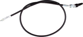 Motion Pro black vinyl Speedo cable 70-4006 for motorcycle speedometer, showcasing the durable cable with fittings.