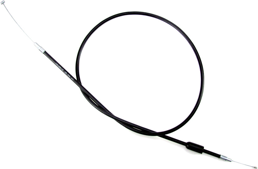 Motion Pro black vinyl throttle cable for motorcycles, featuring durable construction and precise control for hydraulic control lines.