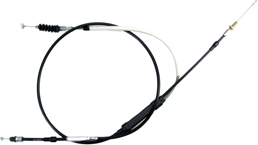 Motion Pro black vinyl throttle cable 70-0093 for motorcycle, showing the flexible cable with black protective vinyl coating.