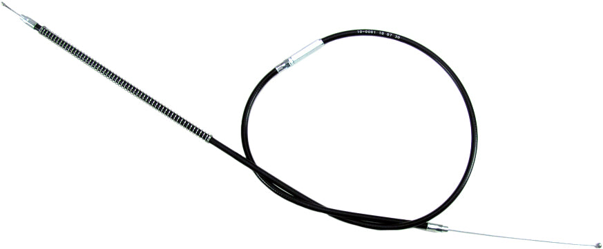 Motion Pro black vinyl throttle cable 70-1210 with protective housing, designed for motorcycle control lines and throttle systems.