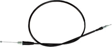Load image into Gallery viewer, Motion Pro black vinyl throttle cable for motorcycle, showing the flexible cable with metal fittings on both ends.