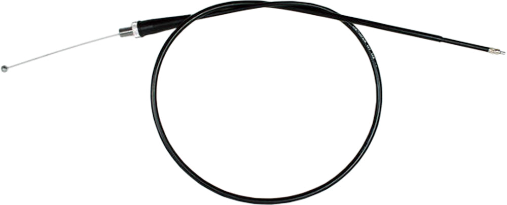 Motion Pro black vinyl throttle cable 70-2228 for motorcycle control lines, showing the cable and fittings in close-up.