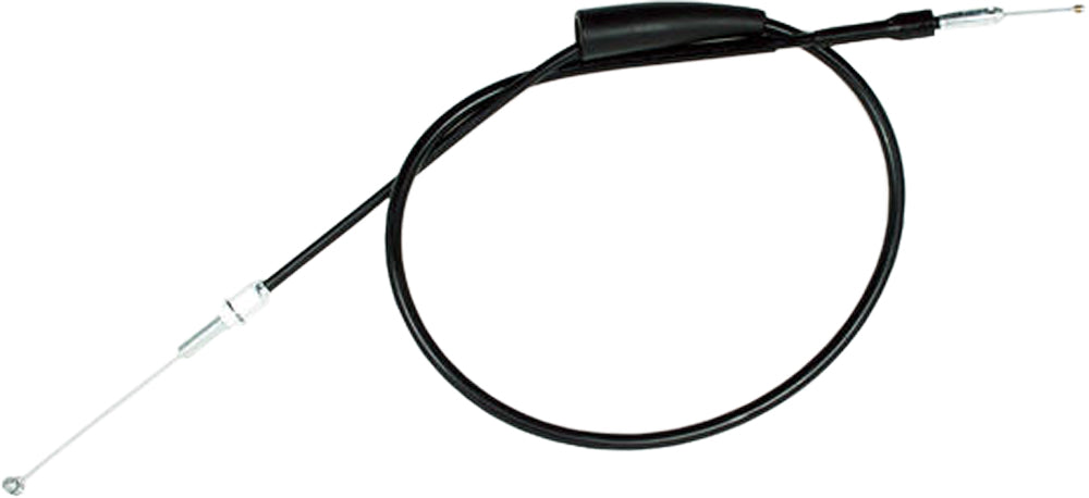 Motion Pro black vinyl throttle cable for motorcycle control lines, featuring durable construction and precise fitting.