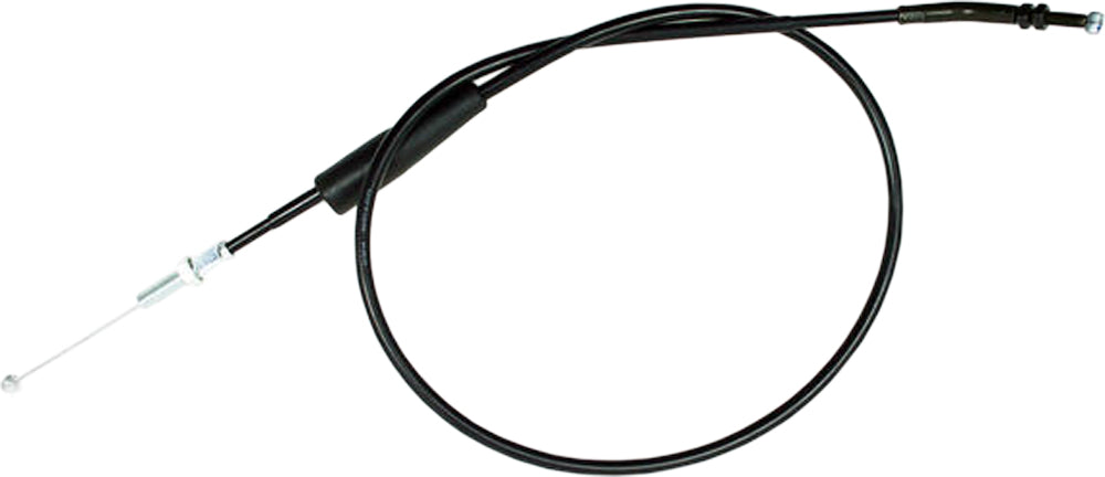 Motion Pro black vinyl throttle cable 70-3201 for motorcycle control lines, shown with detailed black sheath and fittings.