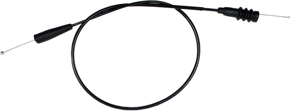 Motion Pro black vinyl throttle cable 70-3357 for motorcycle control lines, showing the flexible cable with metal connectors.