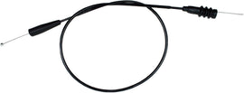 Motion Pro black vinyl throttle cable 70-3357 for motorcycle control lines, showing the flexible cable with metal connectors.