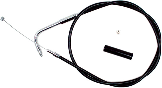 Motion Pro black vinyl throttle cable 70-6302 for motorcycle control lines, showing a close-up of the cable and fittings.