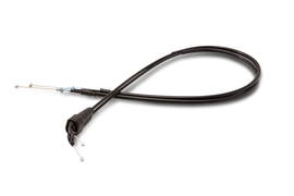 Motion Pro black vinyl throttle cable set for KTM and Husqvarna bikes, push-pull control line for smooth throttle operation.