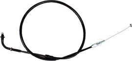 Motion Pro black vinyl throttle pull cable for motorcycle or ATV, showing the flexible cable with metal fittings and black outer sheath.