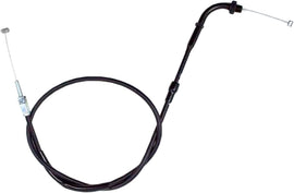 Motion Pro black vinyl throttle pull cable for motorcycles, featuring durable control line with protective outer sheath.