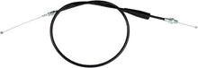 Load image into Gallery viewer, Motion Pro black vinyl throttle pull cable 70-2318 for motorcycle control lines, showing the cable with black vinyl coating and fittings.