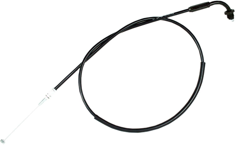 Motion Pro black vinyl throttle pull cable 70-4012 for motorcycle control lines, showing the cable with black vinyl coating and metal fittings.