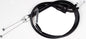 Motion Pro black vinyl throttle pull cable for motorcycle control lines, with metal fittings and flexible cable design.