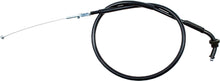 Load image into Gallery viewer, Motion Pro black vinyl throttle push cable for motorcycle control lines, showing the cable with protective black vinyl coating.