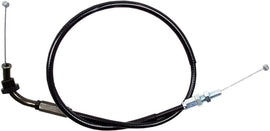 Motion Pro black vinyl throttle push cable for motorcycle or ATV, hydraulic control line with detailed connectors visible.