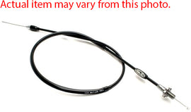 Motion Pro replacement twist throttle cable for motorcycle or ATV, showing the black flexible cable with metal ends.