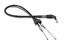 Load image into Gallery viewer, Motion Pro throttle cable for Suzuki 70-4344, showing the flexible hydraulic control line with connectors and protective casing.