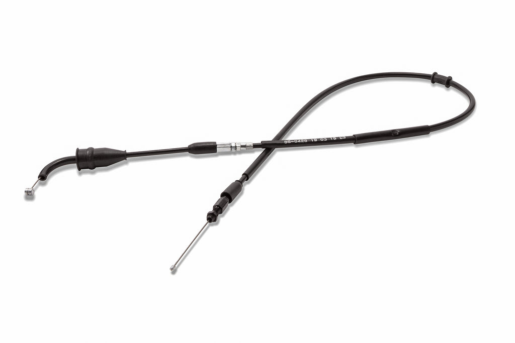 Motion Pro throttle cable for Yamaha models, showing the durable cable with connectors for smooth throttle control.