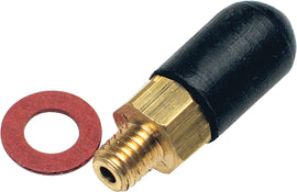 Motion Pro brass vacuum adapter with cap, 5mm x 0.80mm, for intake, carb, and fuel system applications.