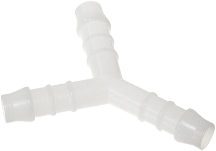 Set of ten Motion Pro Wye Connectors for intake, carb, and fuel systems, 1/4 inch size, used in automotive fuel line setups.