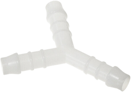 Set of ten Motion Pro Wye Connectors for intake, carb, and fuel systems, 1/4 inch size, used in automotive fuel line setups.